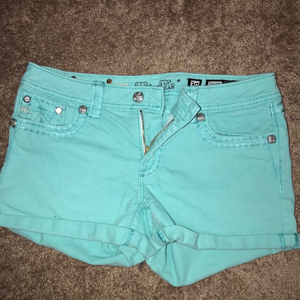 Teal Colored Miss Me Shorts